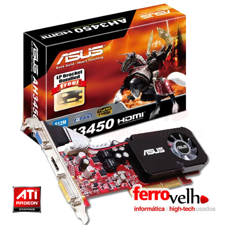 Pl. Grafica Asus AH3450 - DI/512M - VGA ATI H3450 512MB AGP