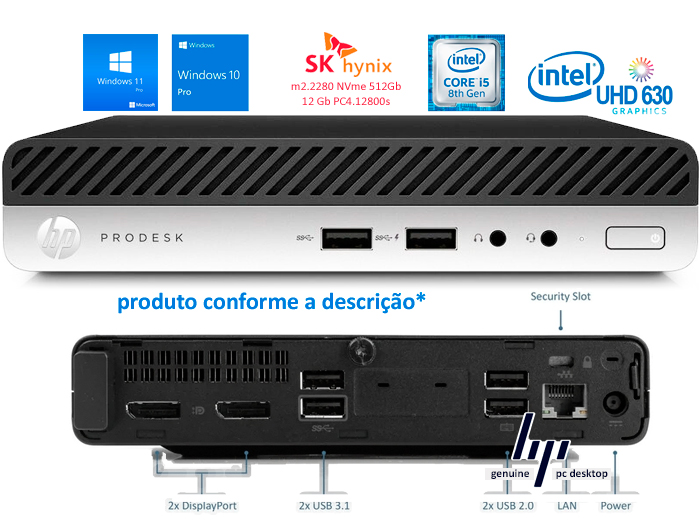 mini PC HP Prodesk 400 G3 SFF intel i5-7500 12Gb M2 512Gb OEM