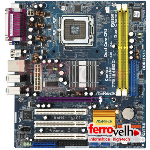 motherboard ASRock 775i945GZ para Intel Core 2 Duo LGA 775