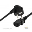 Power Cable 1,2m 3x0.75mm Schuko IEC PC Shielded black